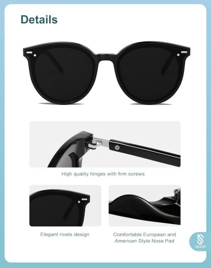 SOthtJOS Sunglasses Womens Trendy 2025 Classic Round Retro Vintage Shades Large Frame Sunnies SJ2067