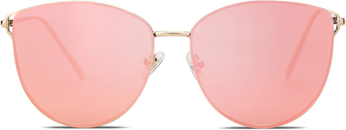 SOthtJOS Mirrored Flat Lens Fashion Sunglasses for Women SJ1085