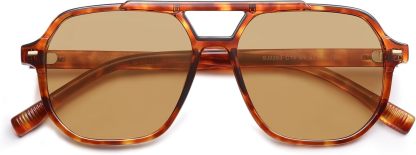 SOthtJOS Retro Trendy Aviator Polarized Sunglasses Men Women Vintage 70s Square Stylish Frame Sun Glasses SJ2283