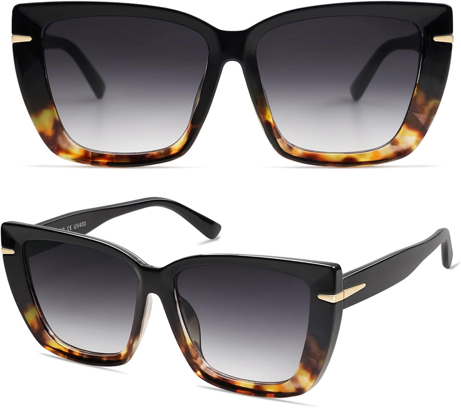 SOthtJOS Trendy Large Oversized Cat Eye Sunglasses for Women 70s UV400 Designer Shades SJ2231