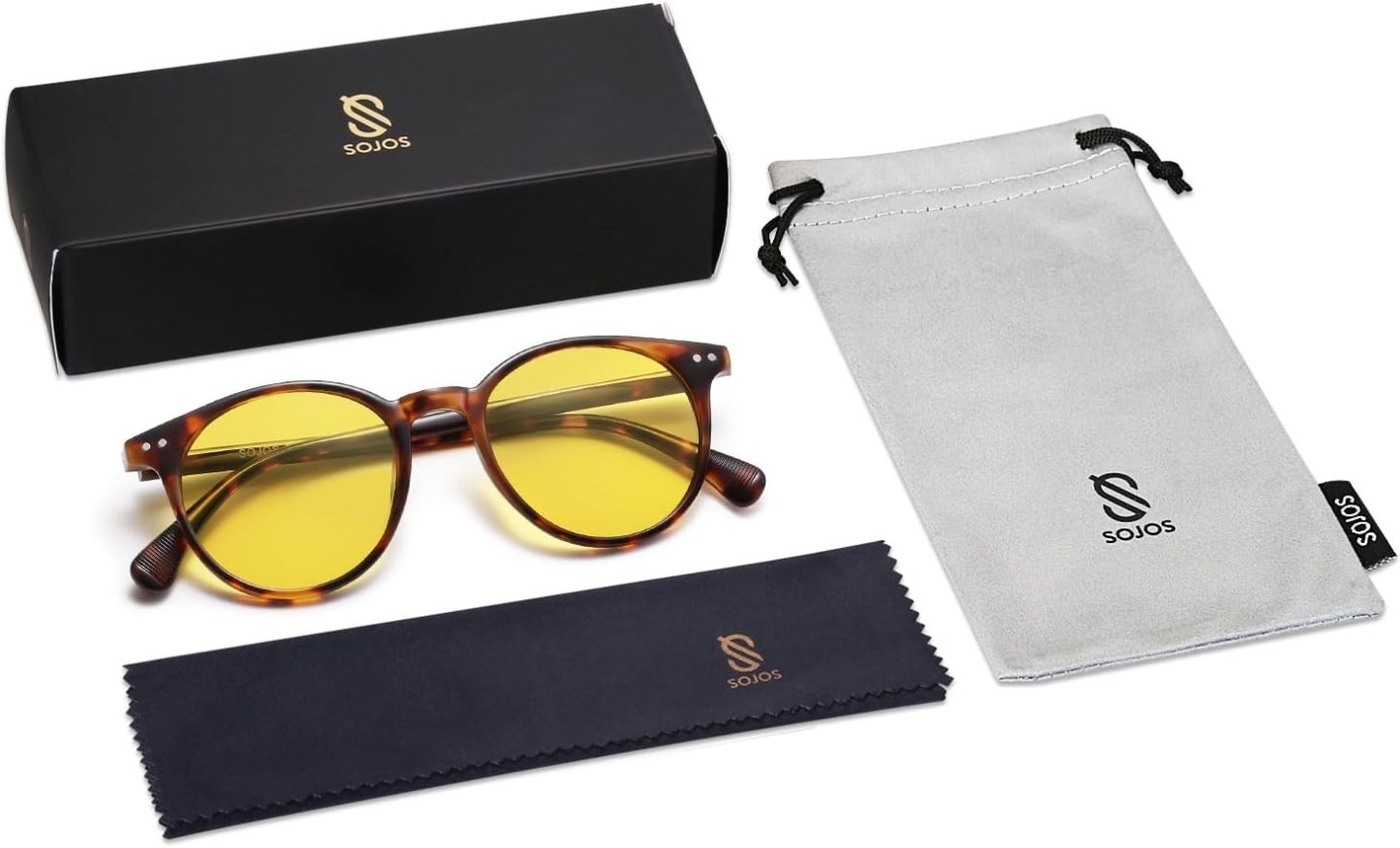 SOthtJOS Small Round Classic Polarized Sunglasses for Women Men Vintage Style UV400 Lens SJ2113