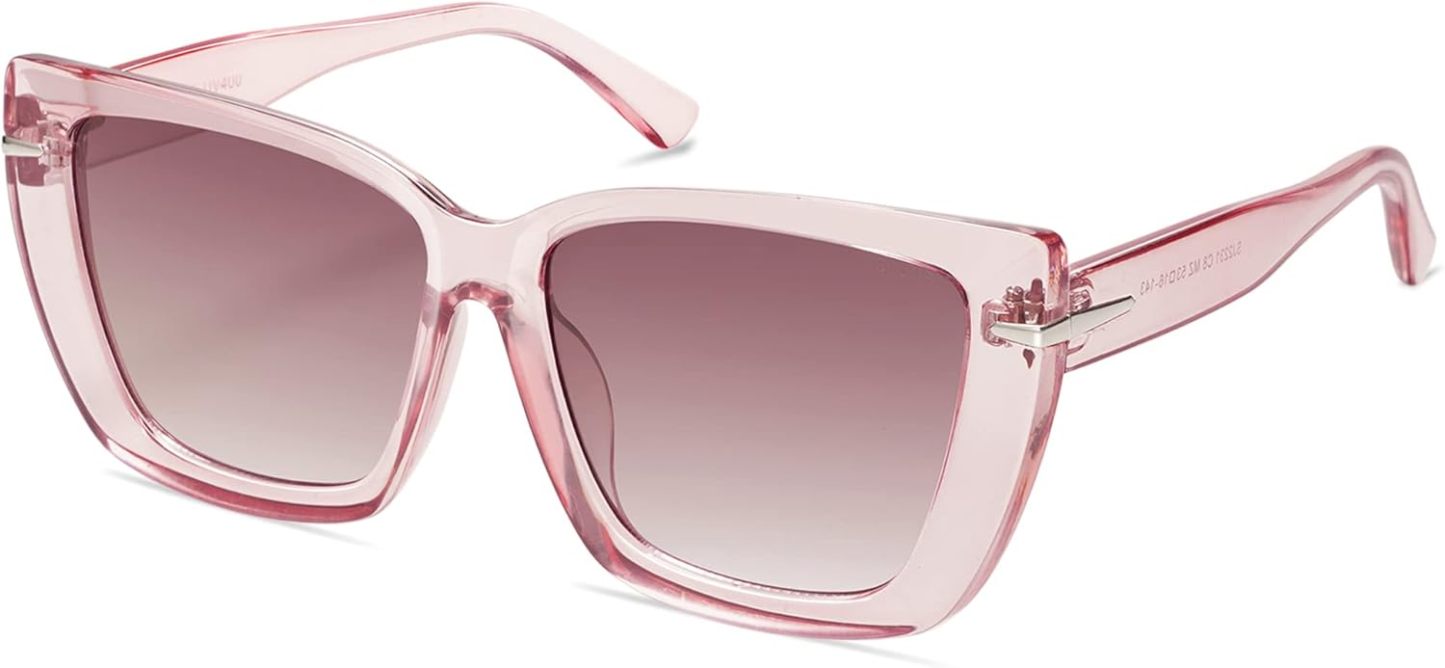 SOthtJOS Trendy Large Oversized Cat Eye Sunglasses for Women 70s UV400