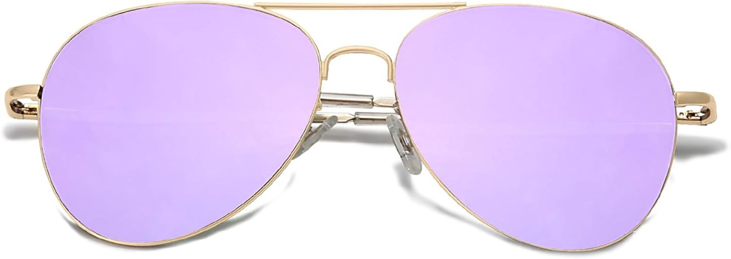 SOthtJOS Classic Aviator Sunglasses for Women Men Metal Spring Hinges SJ1030