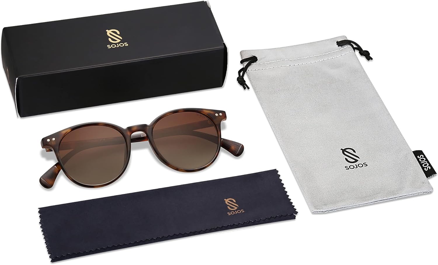 SOthtJOS Small Round Classic Polarized Sunglasses for Women Men Vintage Style UV400 Lens SJ2113