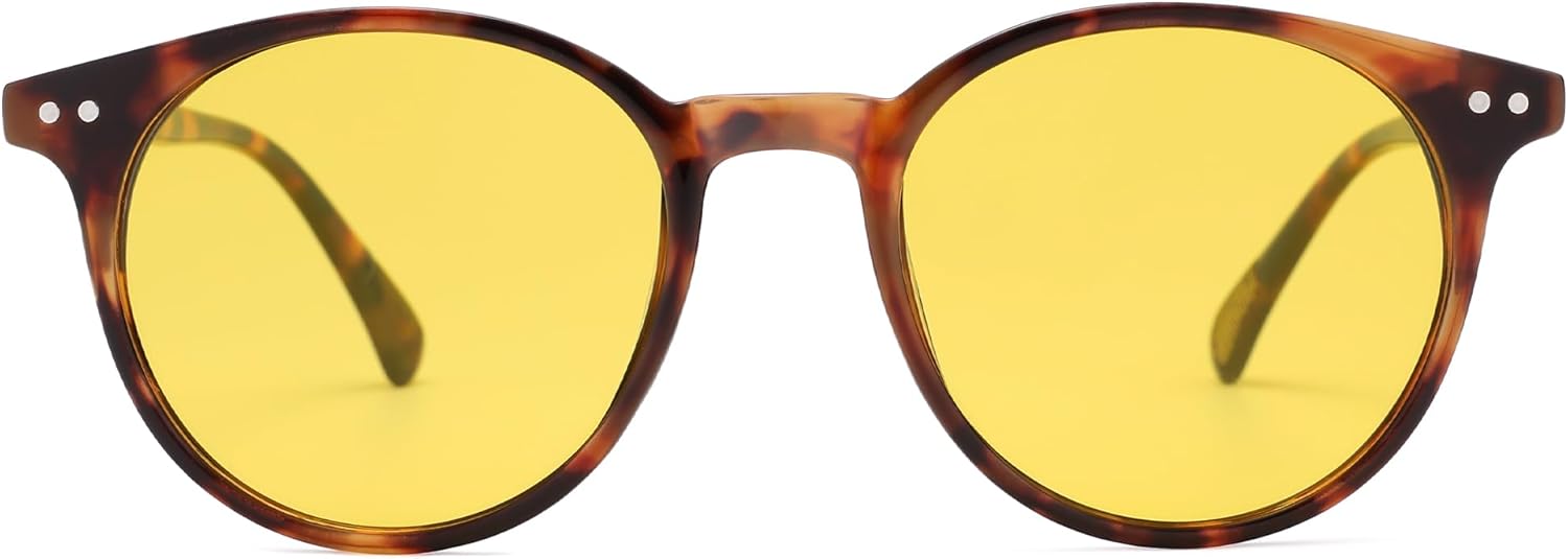 SOthtJOS Small Round Classic Polarized Sunglasses for Women Men Vintage Style UV400 Lens SJ2113