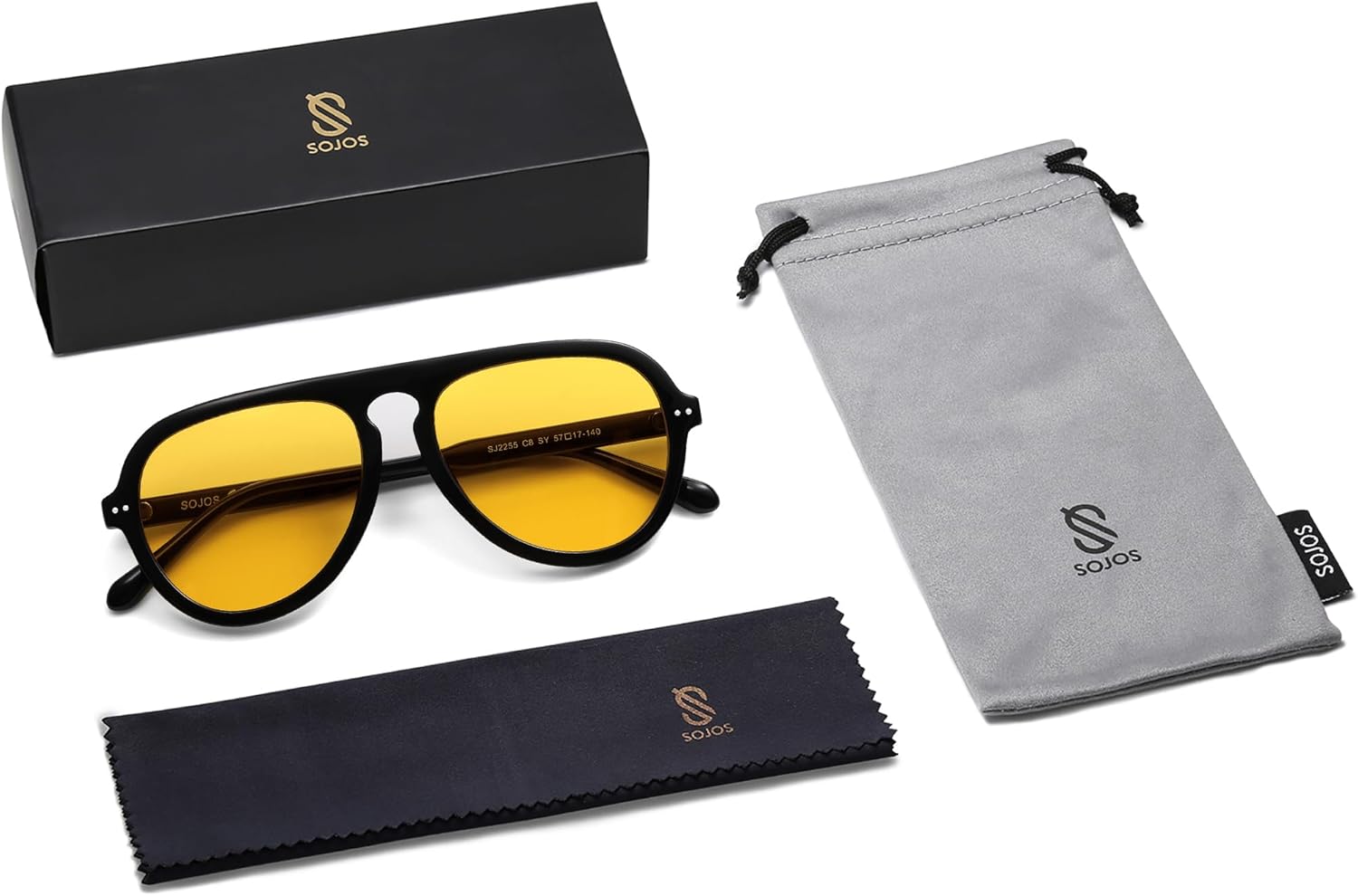 SOthtJOS Retro Aviator Sunglasses Womens Mens Vintage Plastic Frame Shades Lentes De Sol Para Mujer SJ2255