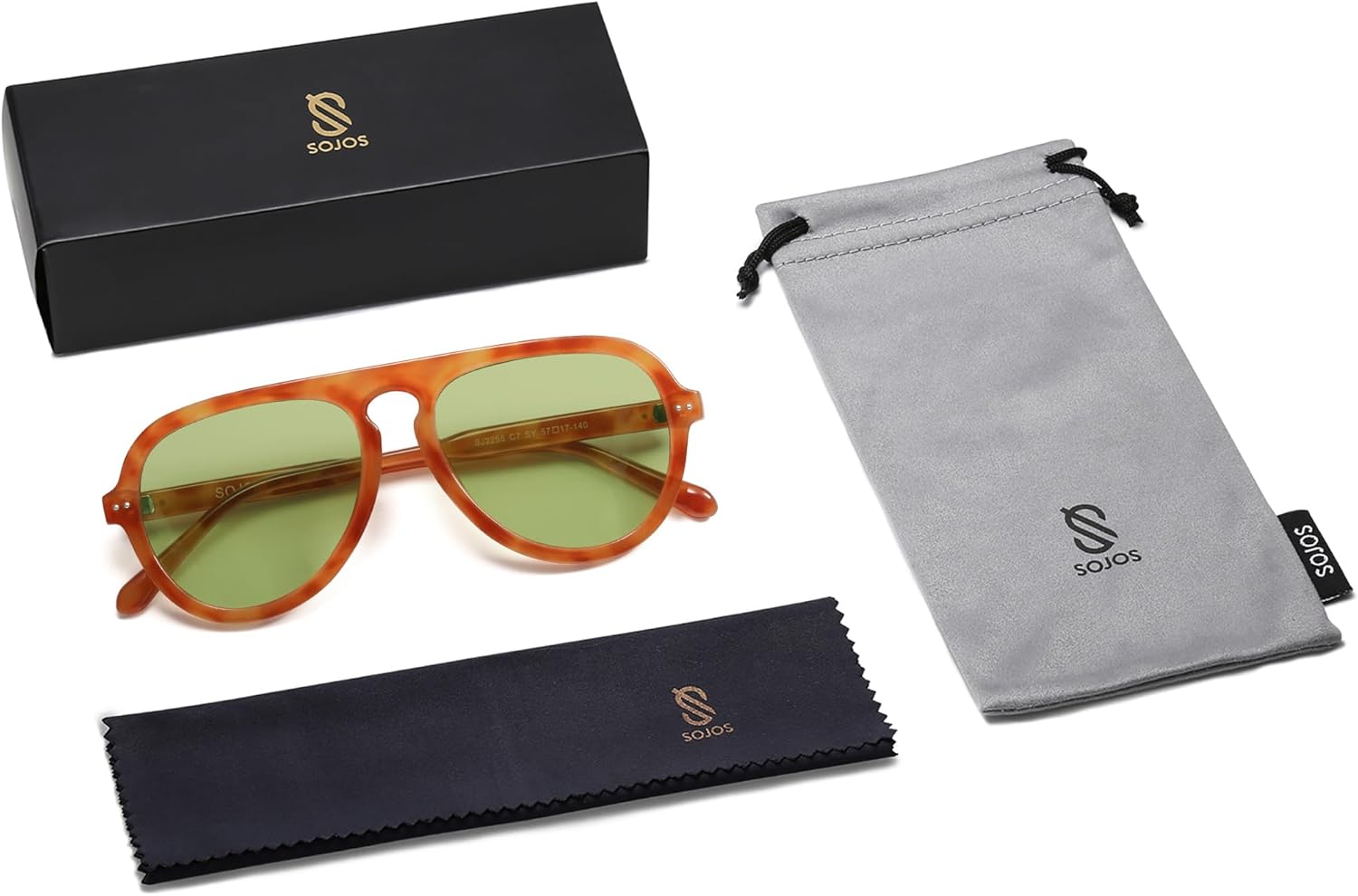 SOthtJOS Retro Aviator Sunglasses Womens Mens Vintage Plastic Frame Shades Lentes De Sol Para Mujer SJ2255