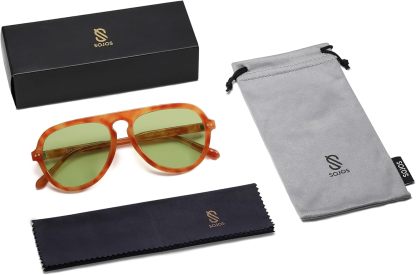 SOthtJOS Retro Aviator Sunglasses Womens Mens Vintage Plastic Frame Shades Lentes De Sol Para Mujer SJ2255