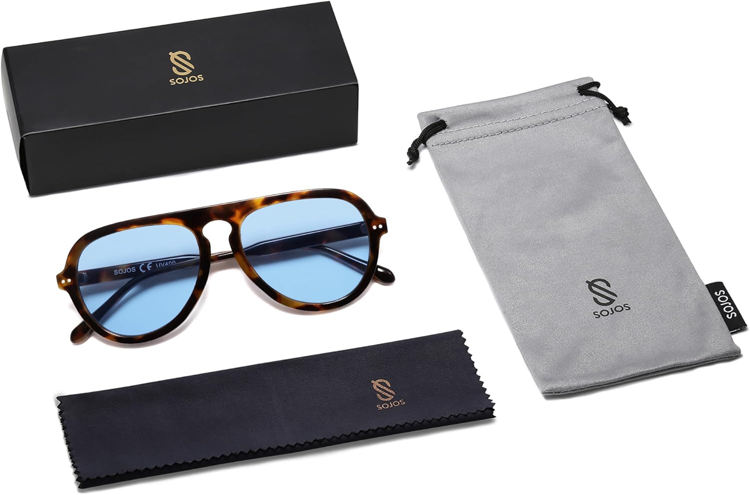 SOthtJOS Retro Aviator Sunglasses Womens Mens Vintage Plastic Frame Shades Lentes De Sol Para Mujer SJ2255