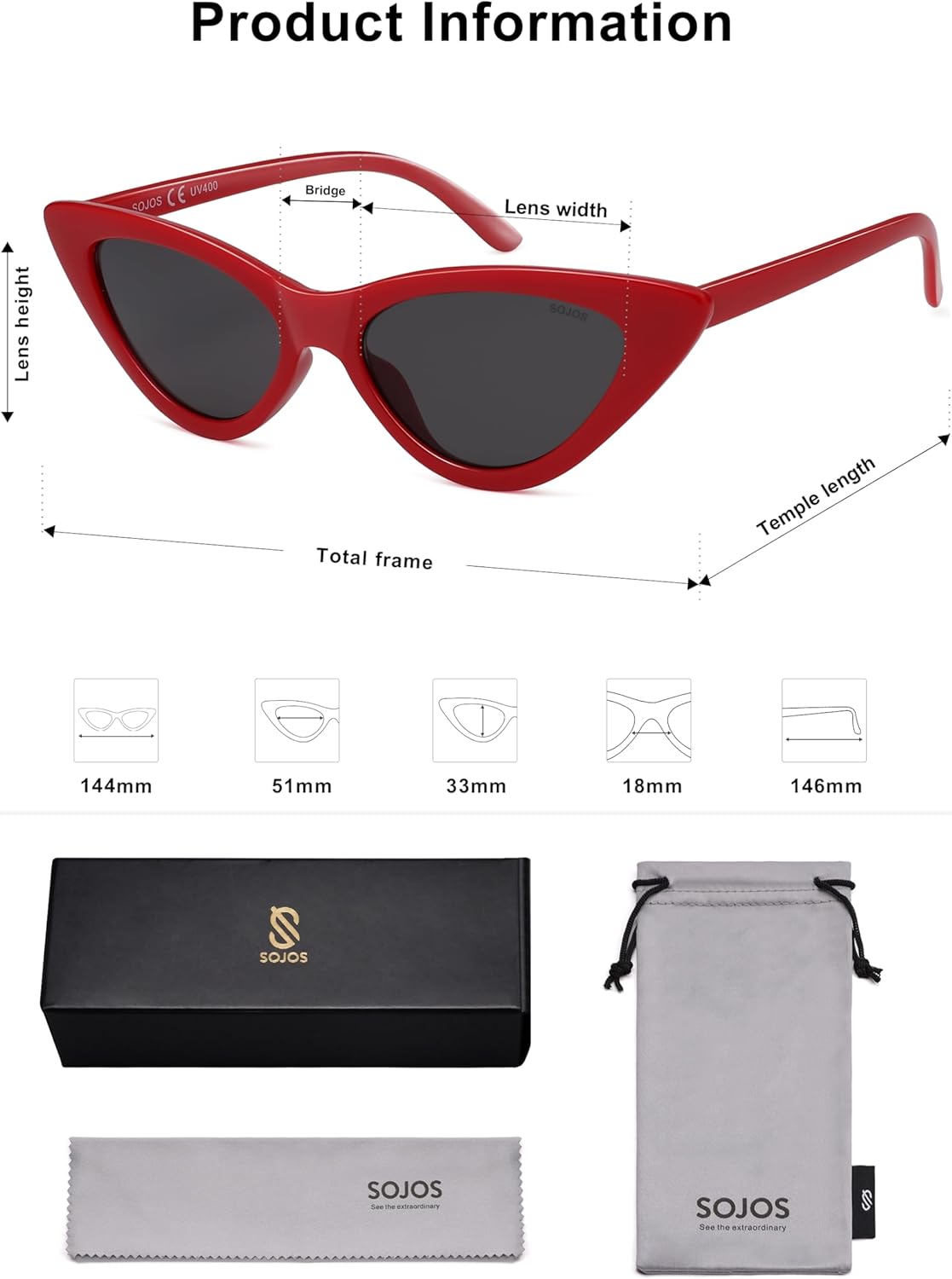 SOthtJOS Retro Vintage Narrow Cat Eye Sunglasses for Women Clout Goggles Plastic Frame SJ2044