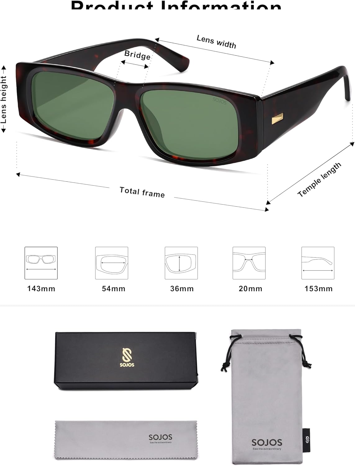 SOthtJOS Trendy Y2K Rectangle Polarized Sunglasses for Women Men Fashion Designer Rave Sunglasses SJ2228