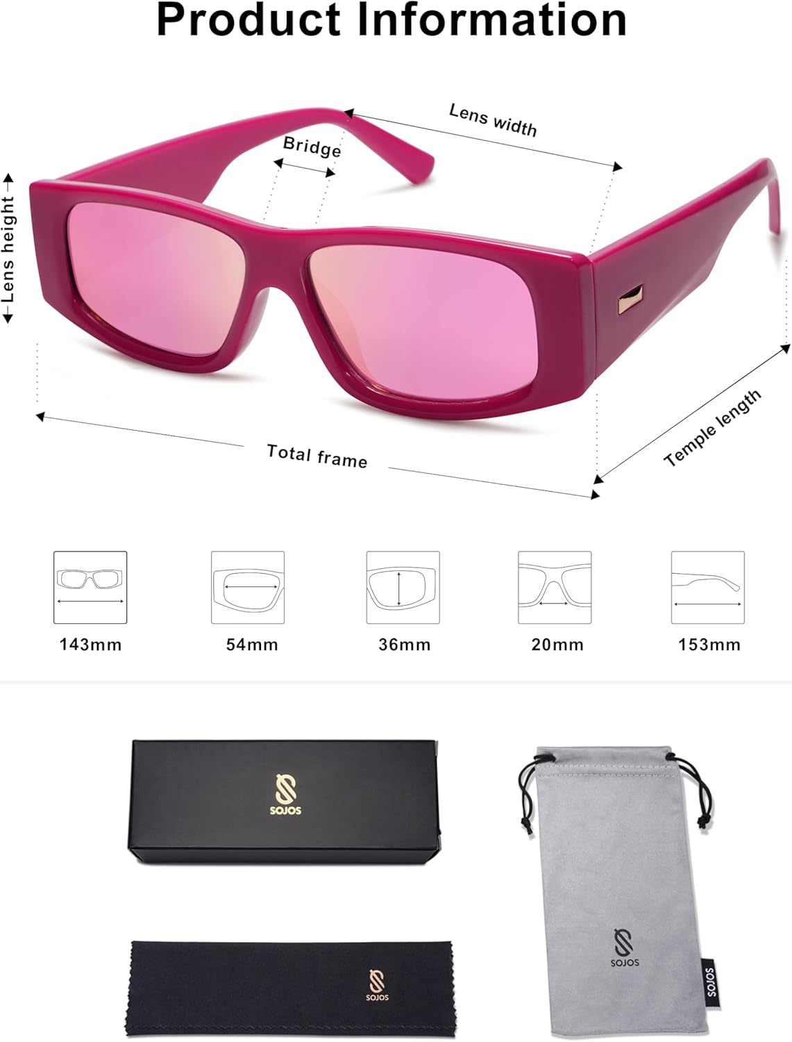 SOthtJOS Trendy Y2K Rectangle Polarized Sunglasses for Women Men Fashion Designer Rave Sunglasses SJ2228