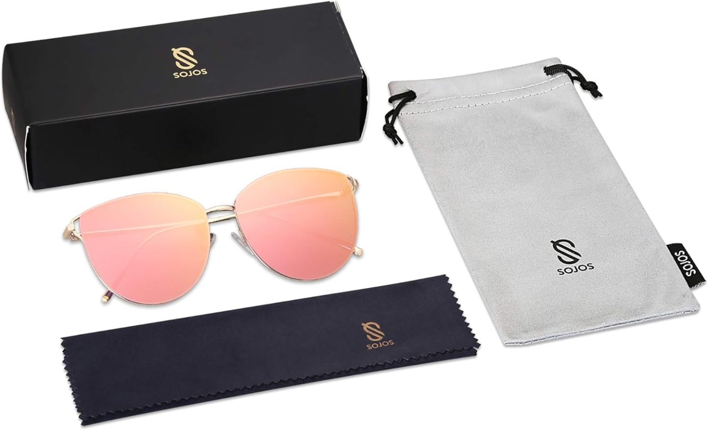 SOthtJOS Mirrored Flat Lens Fashion Sunglasses for Women SJ1085