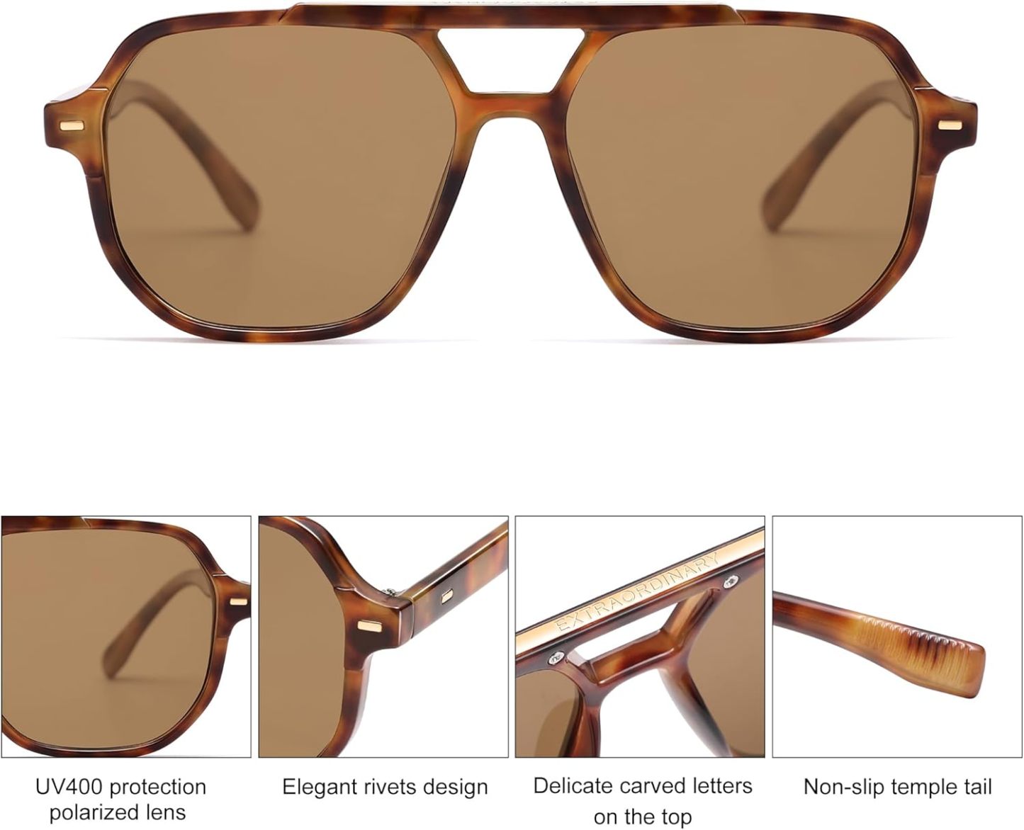 SOthtJOS Retro Trendy Aviator Polarized Sunglasses Men Women Vintage 70s Square Stylish Frame Sun Glasses SJ2283