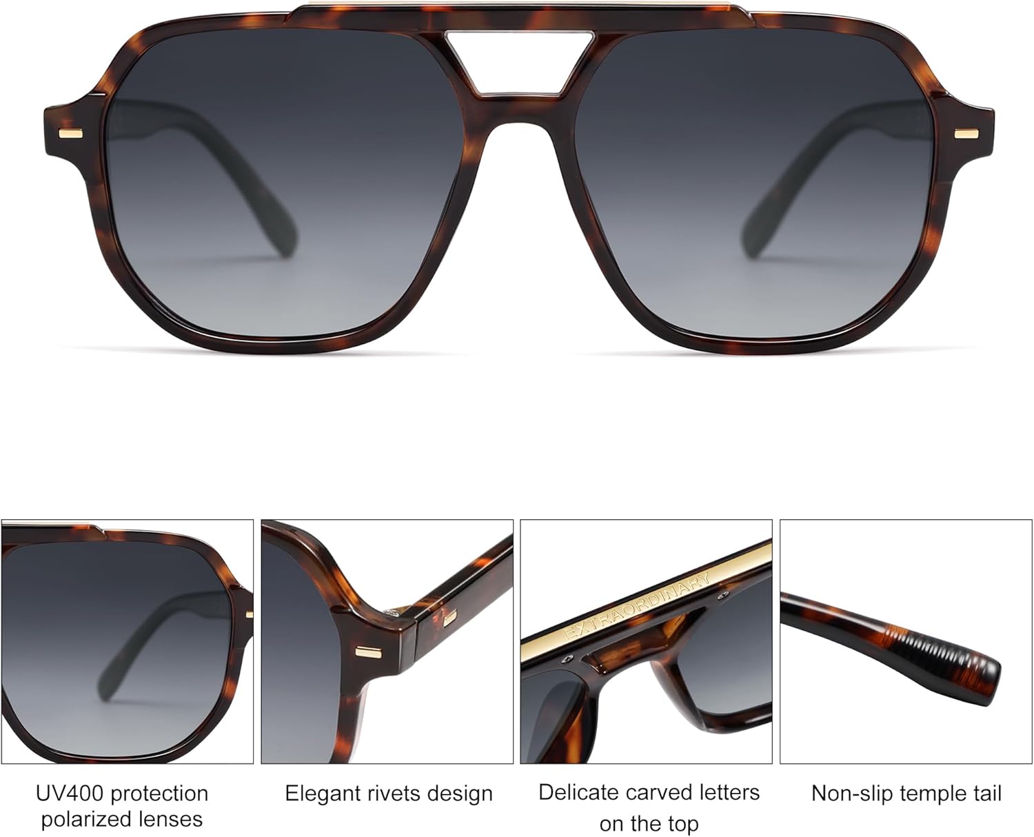 SOthtJOS Retro Trendy Aviator Polarized Sunglasses Men Women Vintage 70s Square Stylish Frame Sun Glasses SJ2283