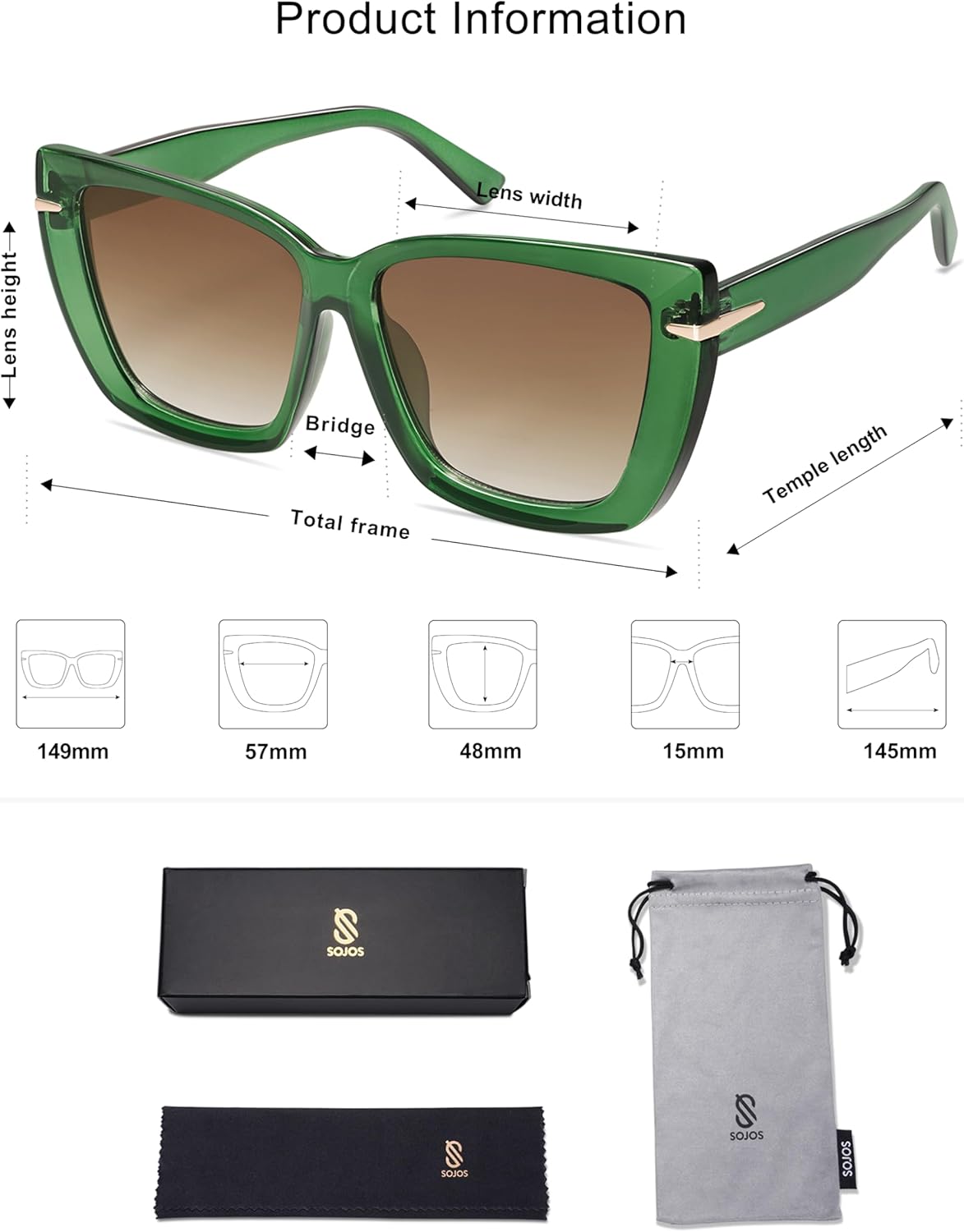 SOthtJOS Trendy Large Oversized Cat Eye Sunglasses for Women 70s UV400 Designer Shades SJ2231