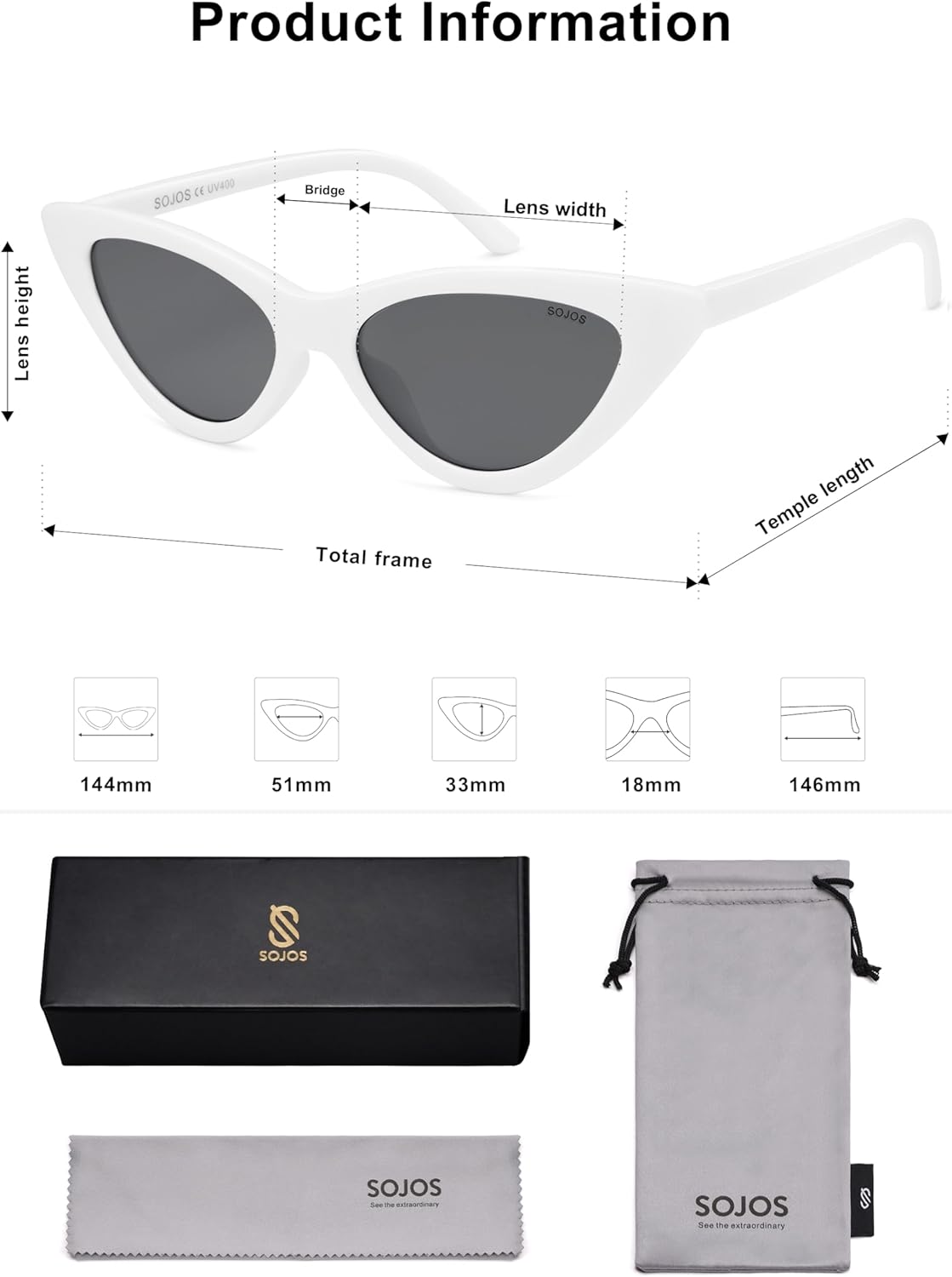 SOthtJOS Retro Vintage Narrow Cat Eye Sunglasses for Women Clout Goggles Plastic Frame SJ2044