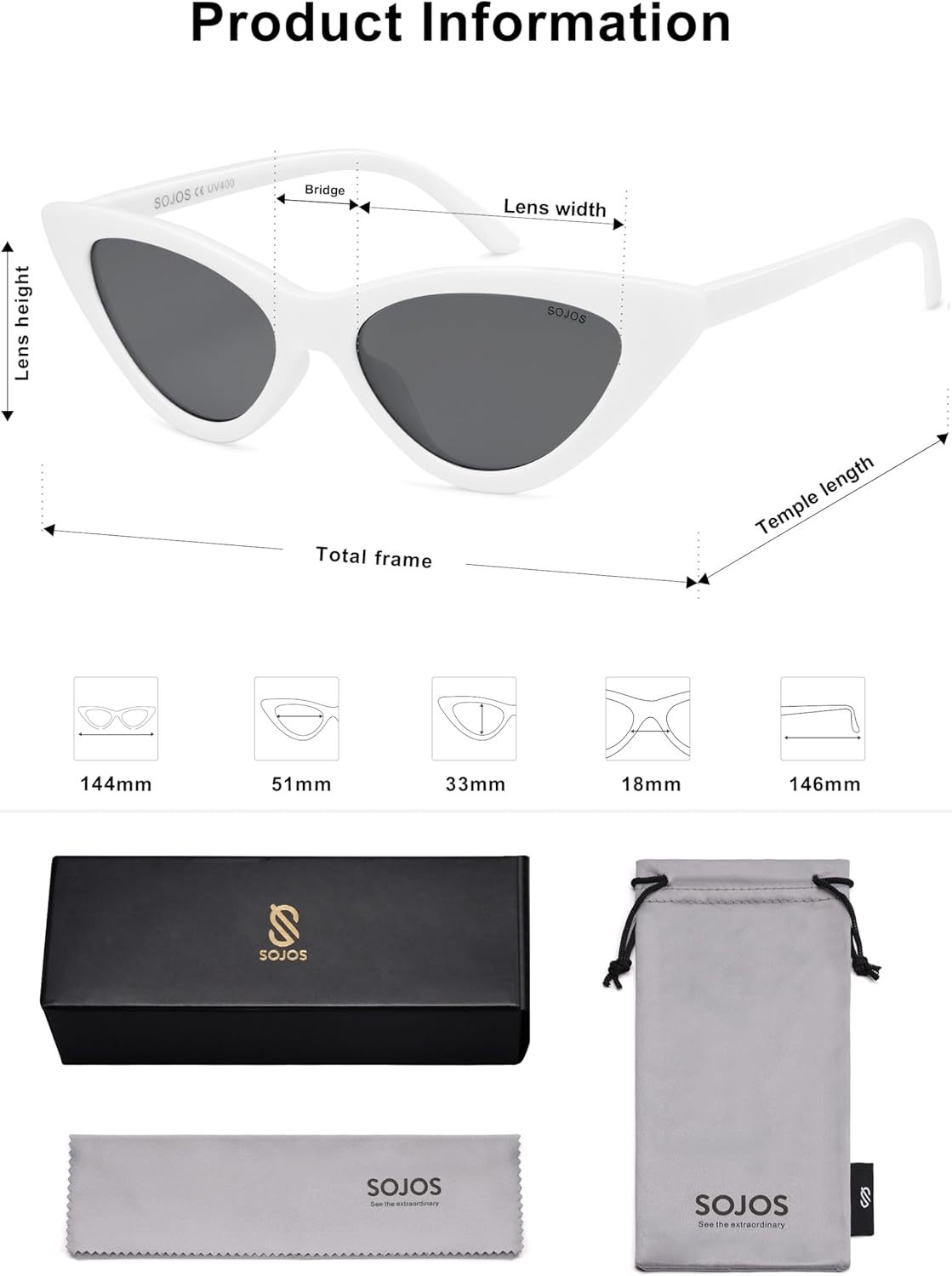 SOthtJOS Retro Vintage Narrow Cat Eye Sunglasses for Women Clout Goggles Plastic Frame SJ2044