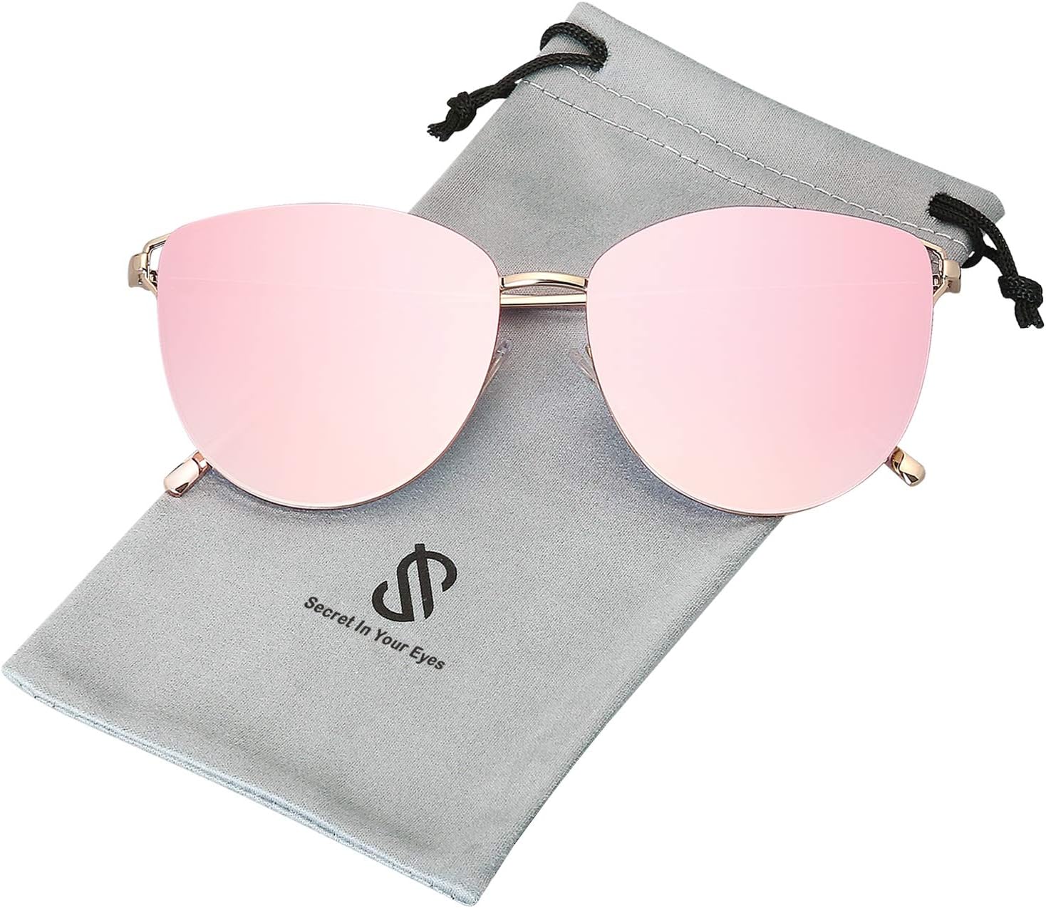 SOthtJOS Mirrored Flat Lens Fashion Sunglasses for Women SJ1085
