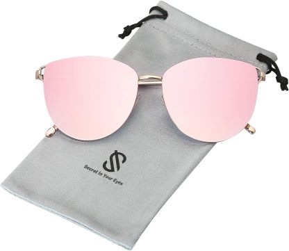 SOthtJOS Mirrored Flat Lens Fashion Sunglasses for Women SJ1085