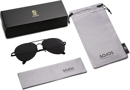 SOthtJOS Classic Aviator Sunglasses for Women Men Metal Spring Hinges SJ1030
