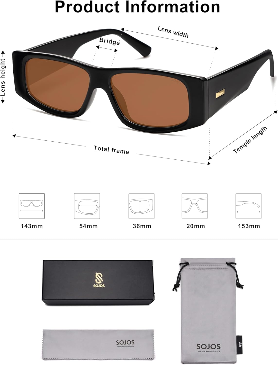 SOthtJOS Trendy Y2K Rectangle Polarized Sunglasses for Women Men Fashion Designer Rave Sunglasses SJ2228