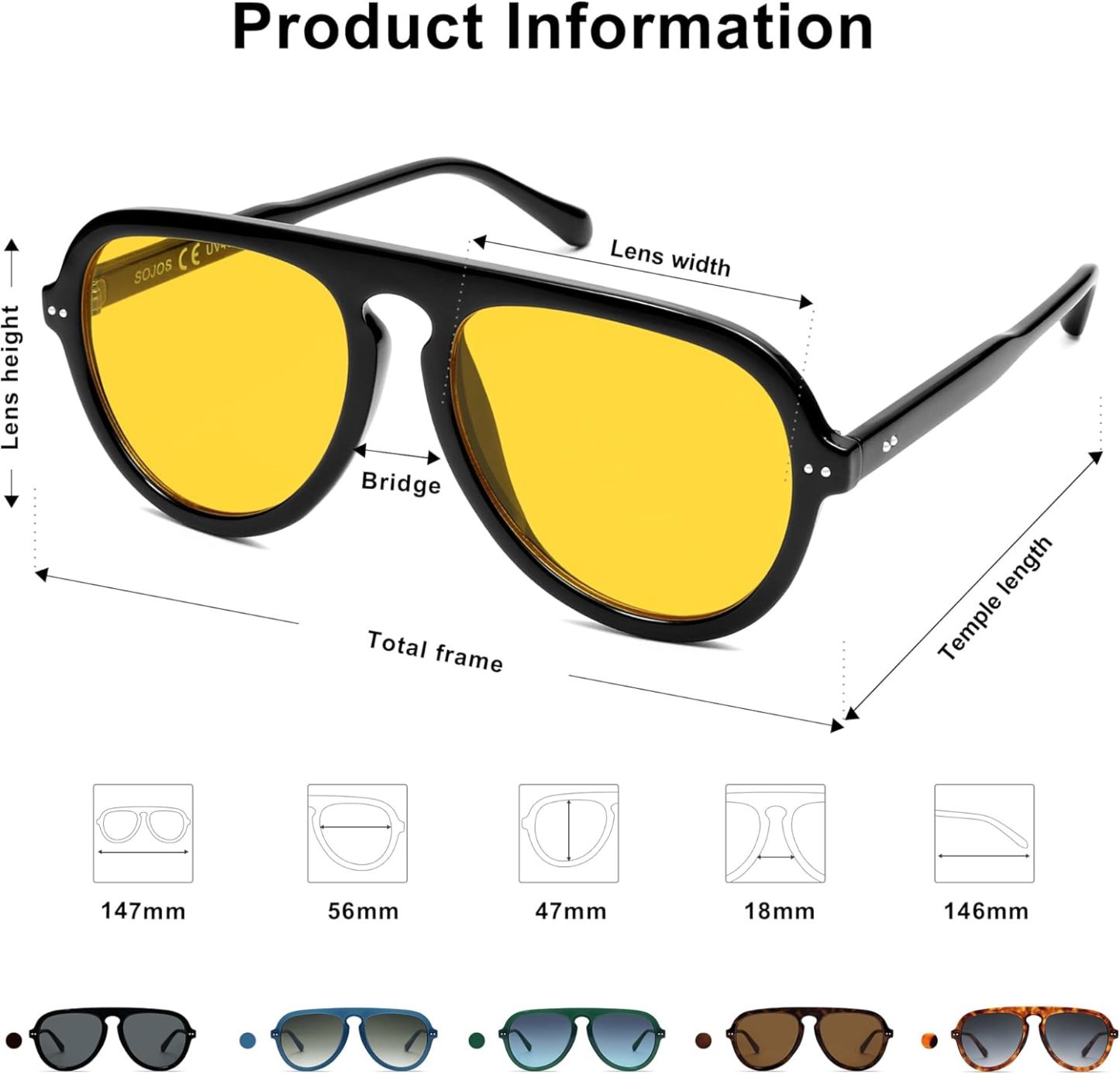 SOthtJOS Retro Aviator Sunglasses Womens Mens Vintage Plastic Frame Shades Lentes De Sol Para Mujer SJ2255