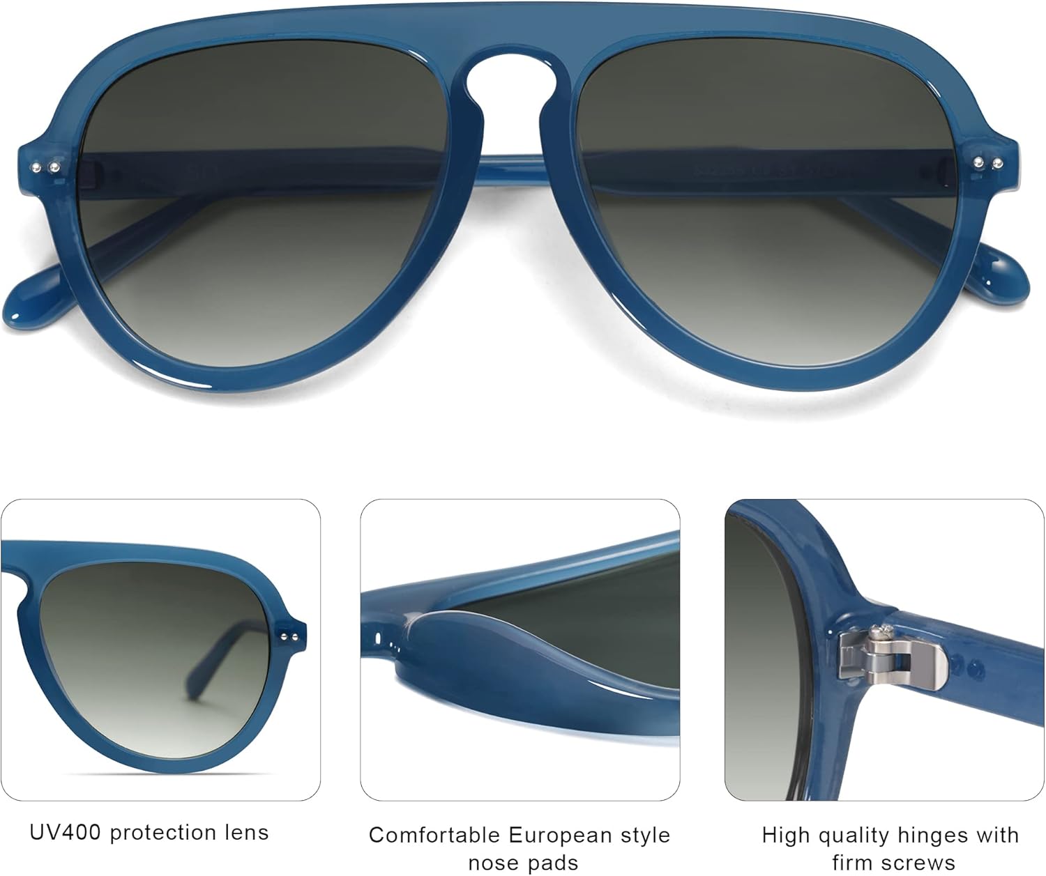 SOthtJOS Retro Aviator Sunglasses Womens Mens Vintage Plastic Frame Shades Lentes De Sol Para Mujer SJ2255