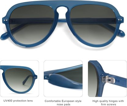 SOthtJOS Retro Aviator Sunglasses Womens Mens Vintage Plastic Frame Shades Lentes De Sol Para Mujer SJ2255