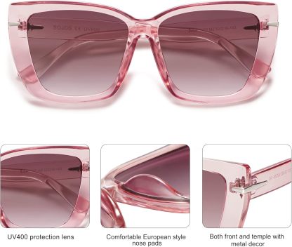 SOthtJOS Trendy Large Oversized Cat Eye Sunglasses for Women 70s UV400 Designer Shades SJ2231