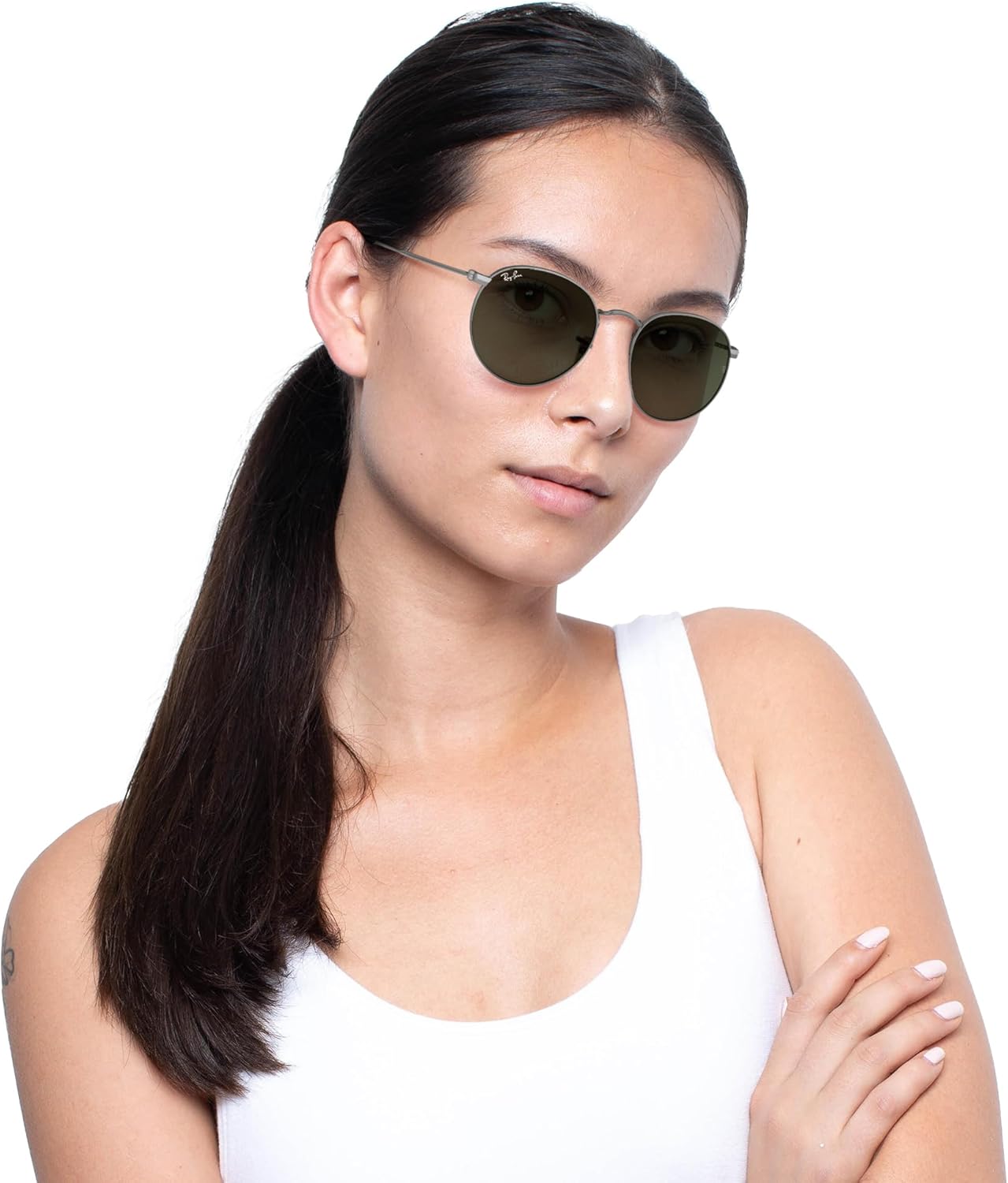 Rthtay-Bthtan RB3447 Round Metal Sunglasses
