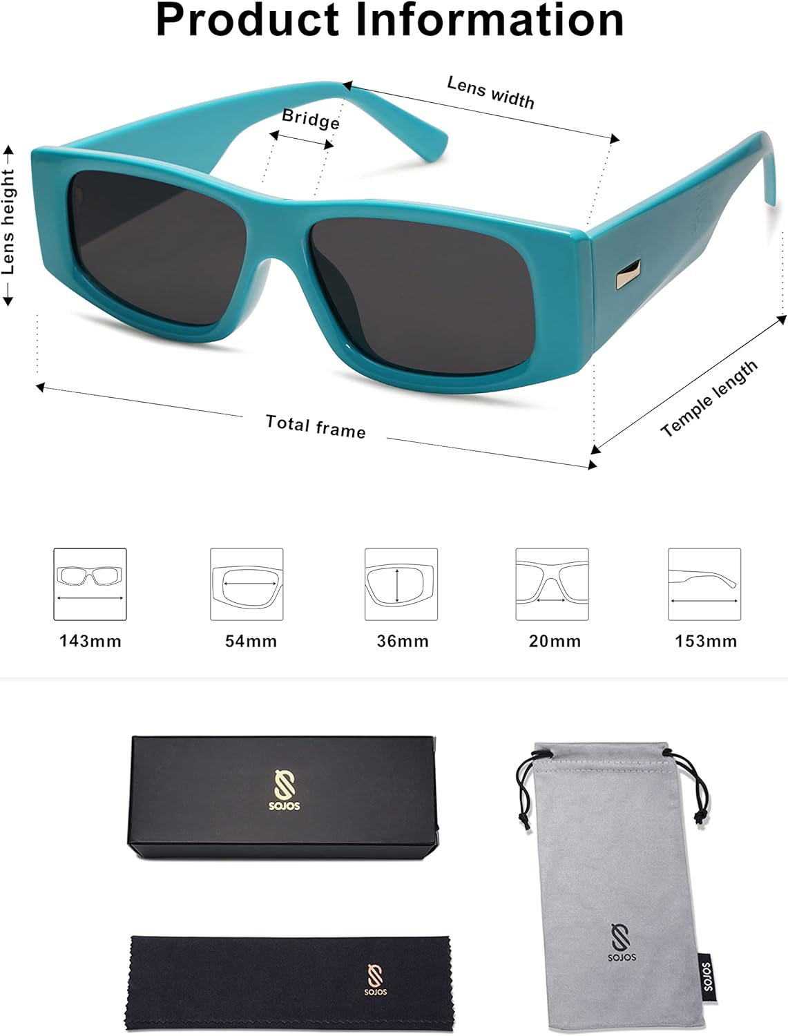 SOthtJOS Trendy Y2K Rectangle Polarized Sunglasses for Women Men Fashion Designer Rave Sunglasses SJ2228