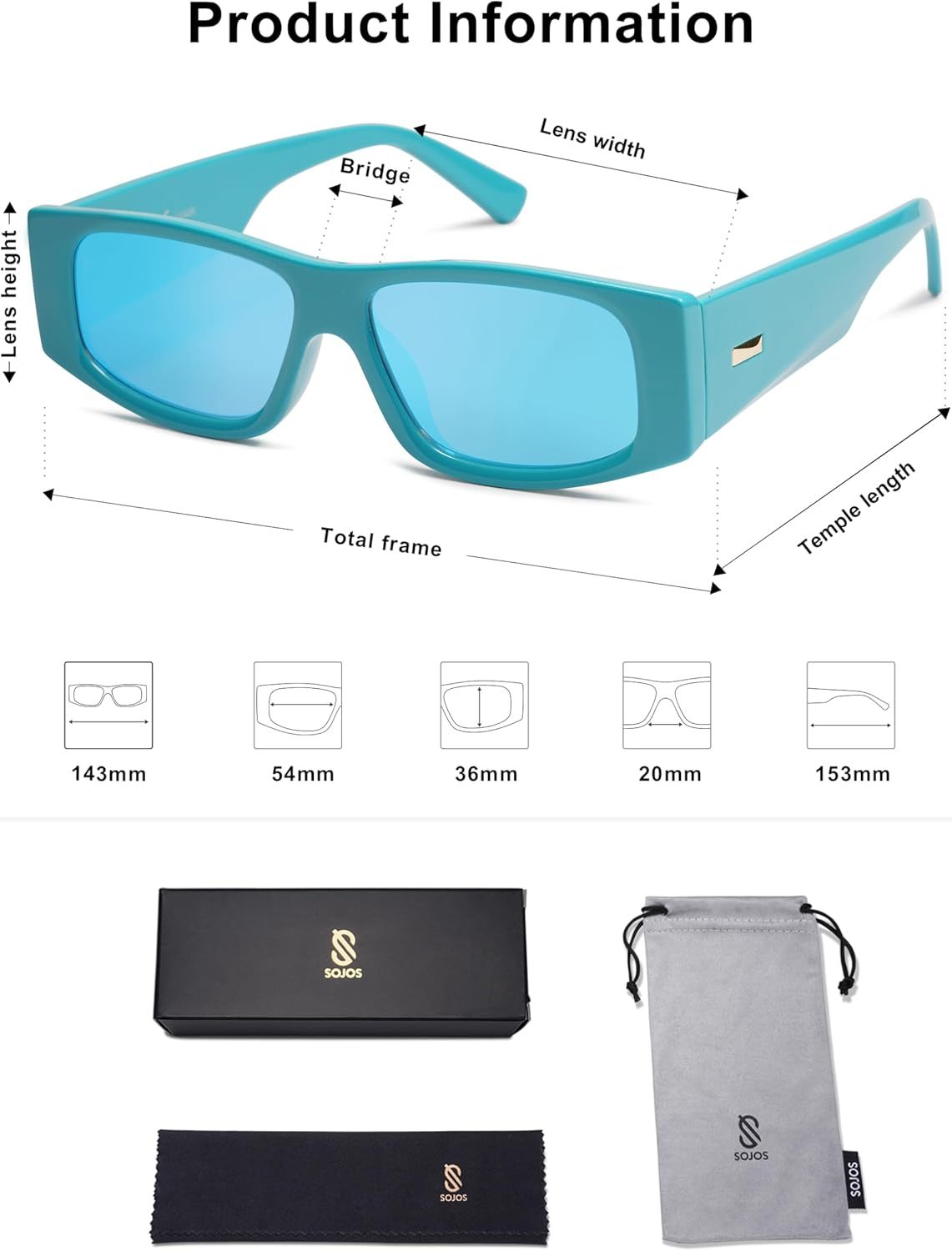 SOthtJOS Trendy Y2K Rectangle Polarized Sunglasses for Women Men Fashion Designer Rave Sunglasses SJ2228