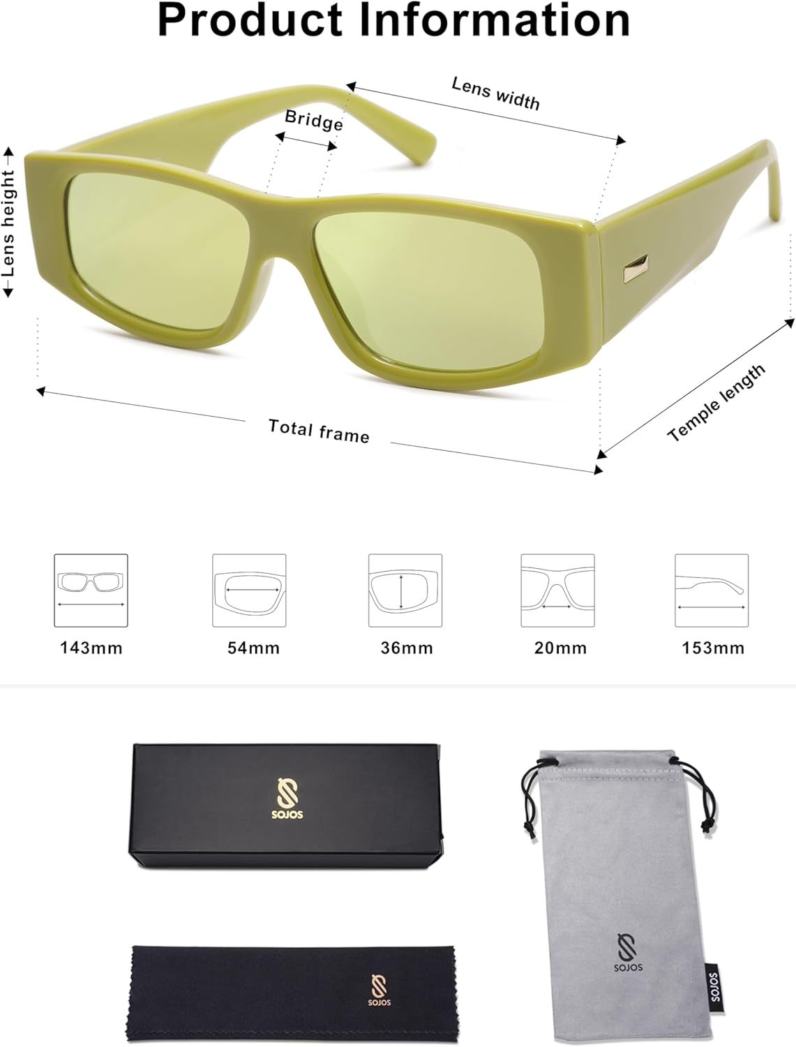 SOthtJOS Trendy Y2K Rectangle Polarized Sunglasses for Women Men Fashion Designer Rave Sunglasses SJ2228
