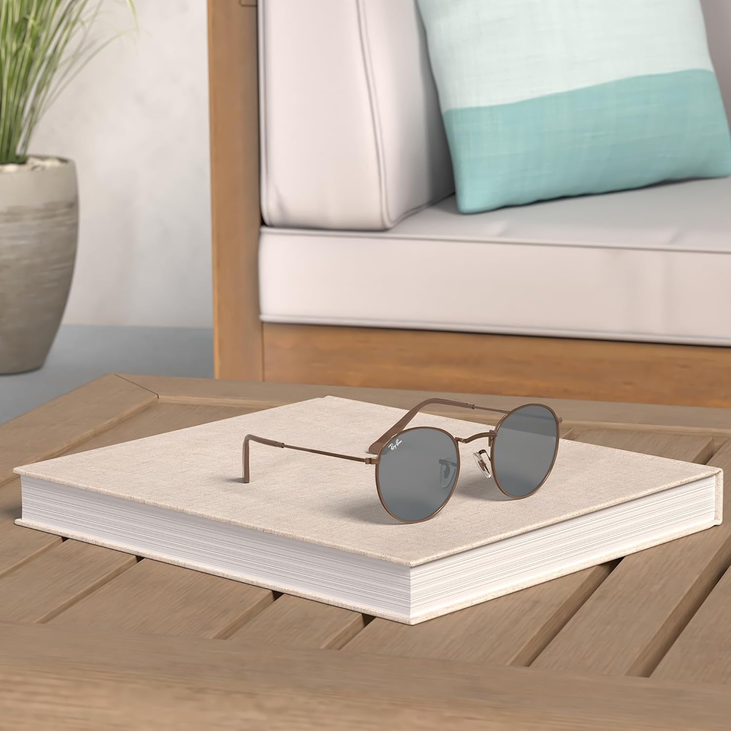 Rthtay-Bthtan RB3447 Round Metal Sunglasses