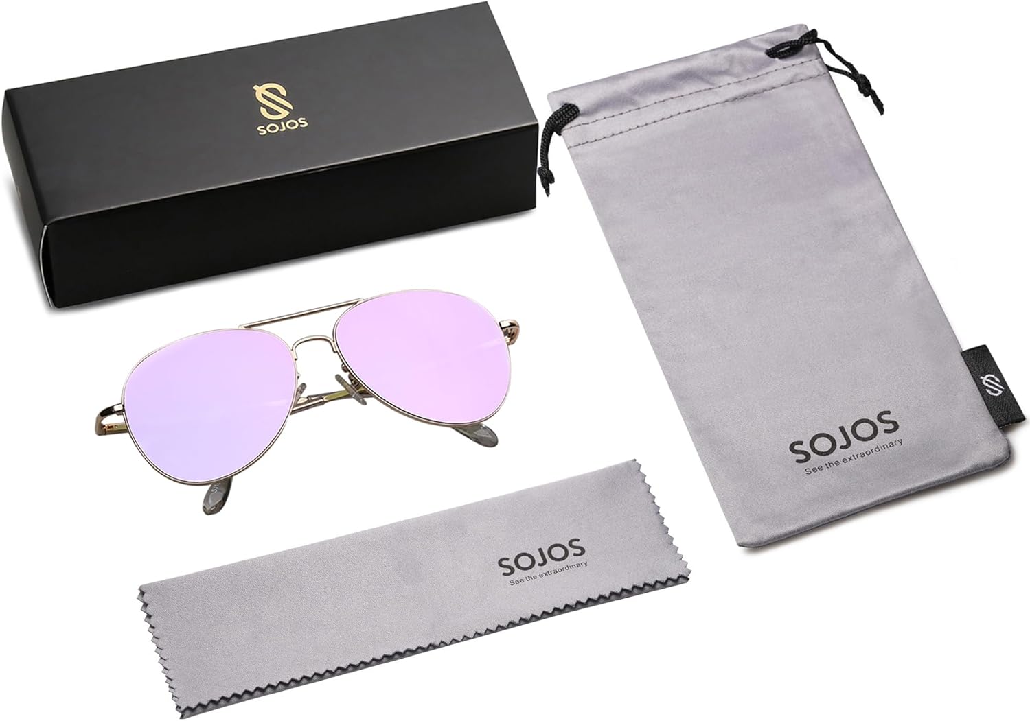 SOthtJOS Classic Aviator Sunglasses for Women Men Metal Spring Hinges SJ1030