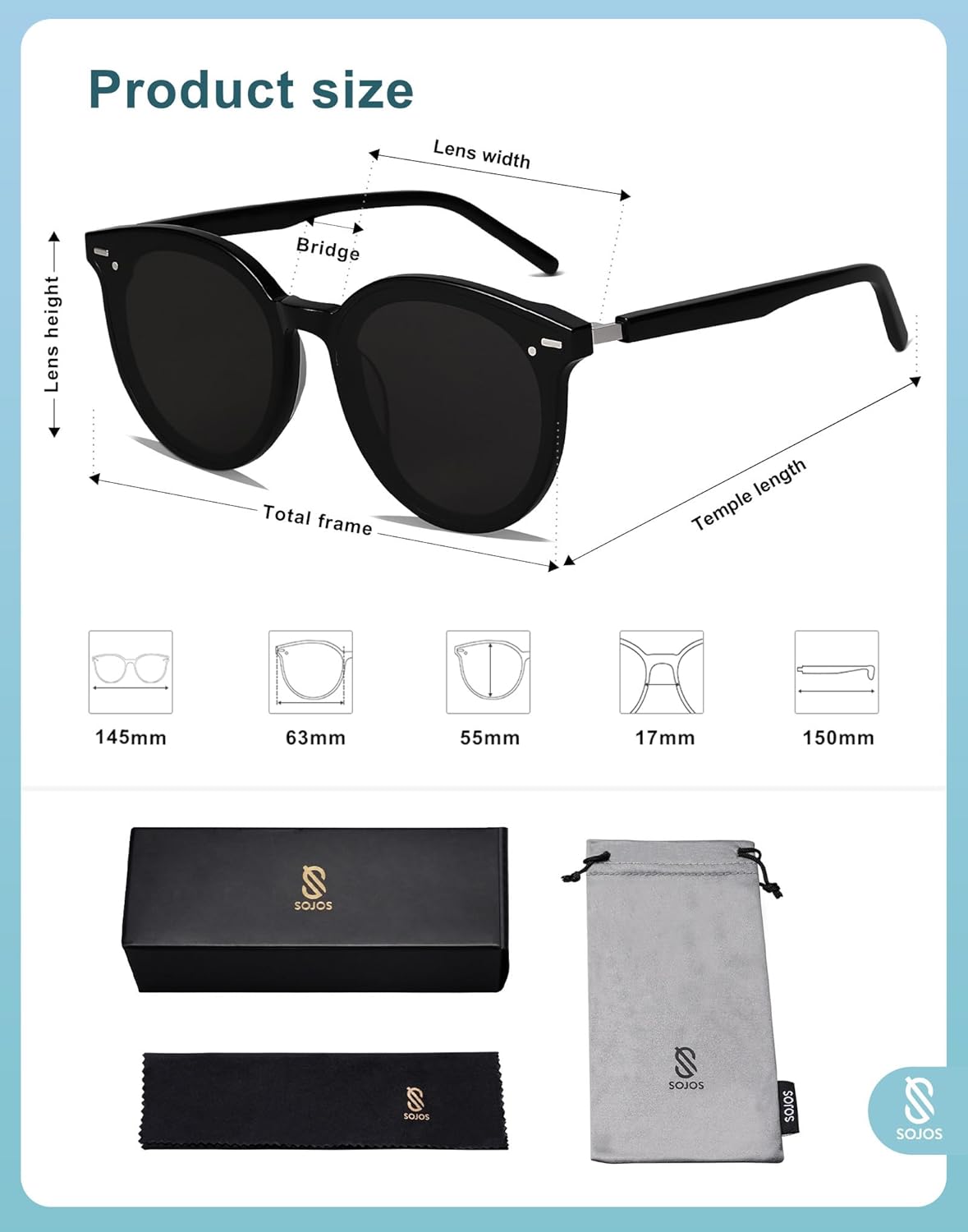 SOthtJOS Sunglasses Womens Trendy 2025 Classic Round Retro Vintage Shades Large Frame Sunnies SJ2067