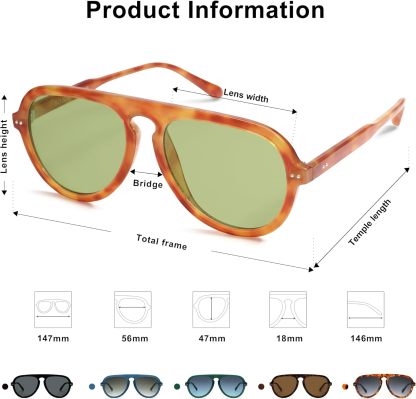 SOthtJOS Retro Aviator Sunglasses Womens Mens Vintage Plastic Frame Shades Lentes De Sol Para Mujer SJ2255