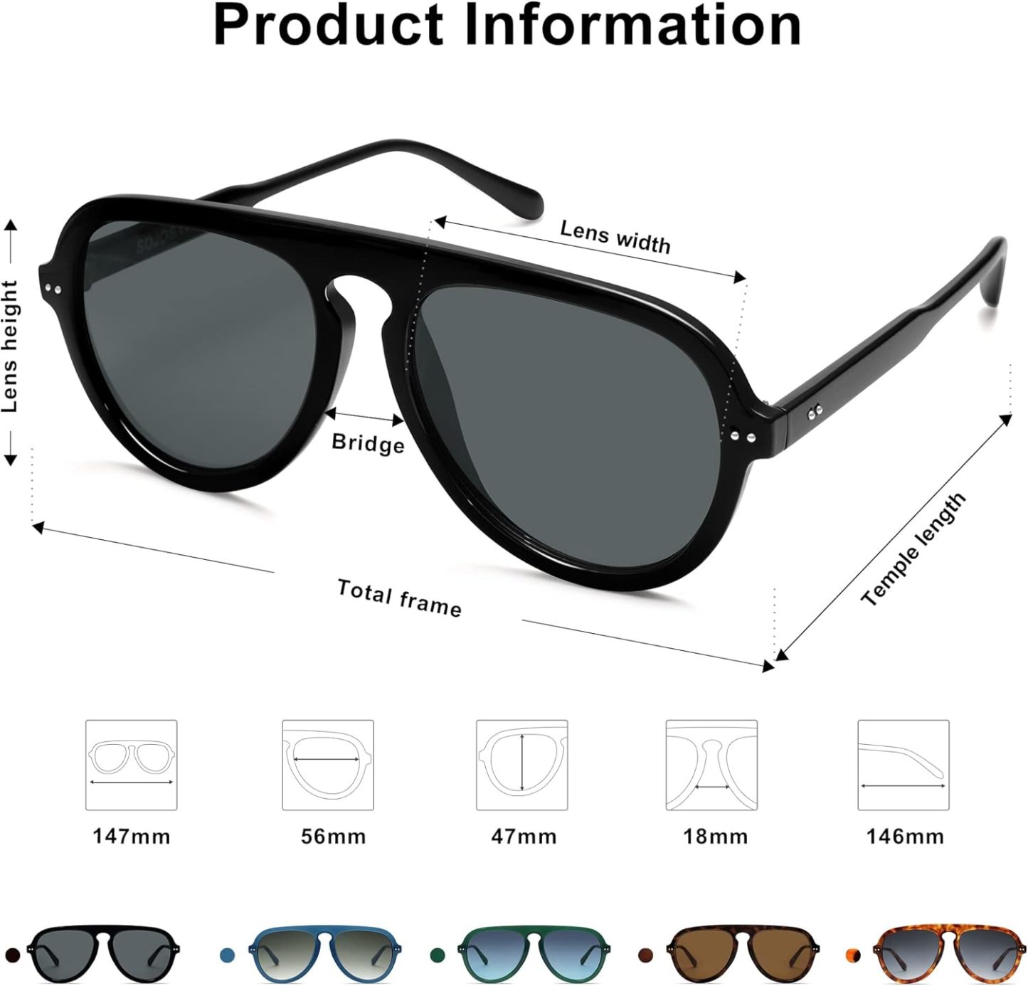 SOthtJOS Retro Aviator Sunglasses Womens Mens Vintage Plastic Frame Shades Lentes De Sol Para Mujer SJ2255