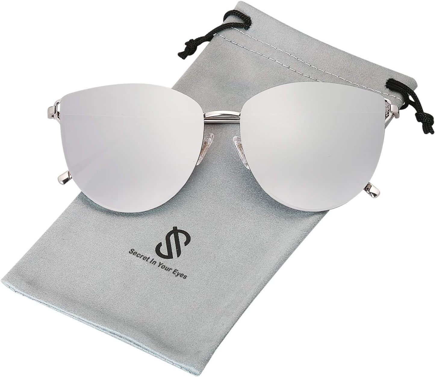 SOthtJOS Mirrored Flat Lens Fashion Sunglasses for Women SJ1085