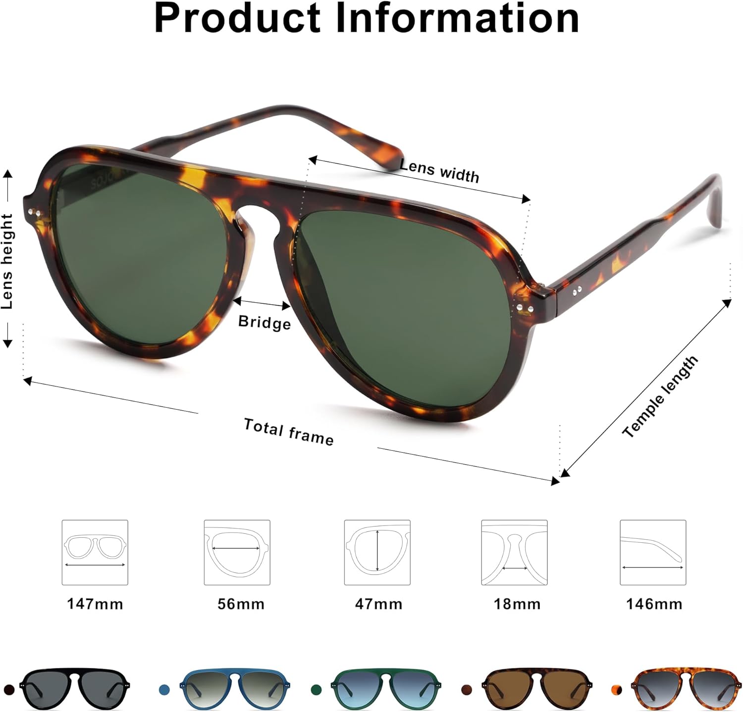 SOthtJOS Retro Aviator Sunglasses Womens Mens Vintage Plastic Frame Shades Lentes De Sol Para Mujer SJ2255