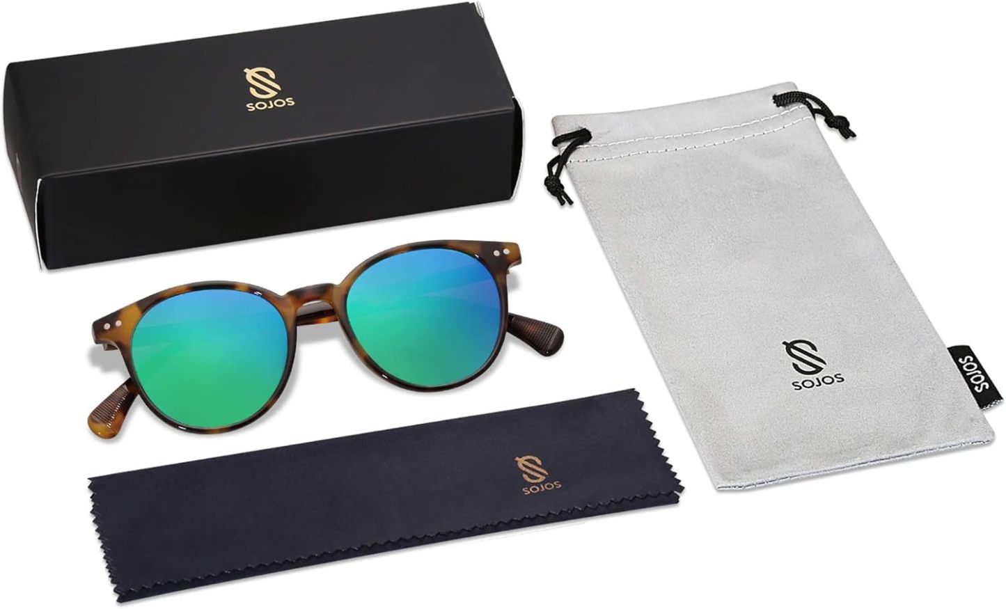 SOthtJOS Small Round Classic Polarized Sunglasses for Women Men Vintage Style UV400 Lens SJ2113