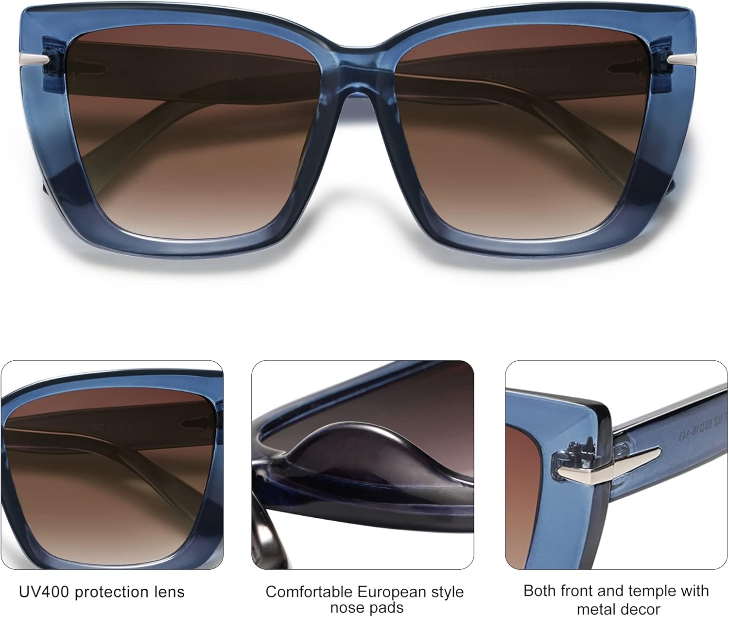 SOthtJOS Trendy Large Oversized Cat Eye Sunglasses for Women 70s UV400 Designer Shades SJ2231