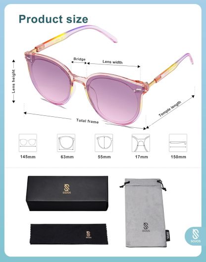 SOthtJOS Sunglasses Womens Trendy 2025 Classic Round Retro Vintage Shades Large Frame Sunnies SJ2067