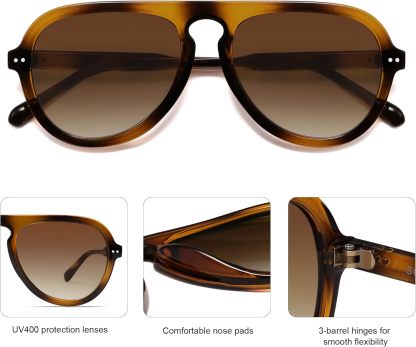 SOthtJOS Retro Aviator Sunglasses Womens Mens Vintage Plastic Frame Shades Lentes De Sol Para Mujer SJ2255