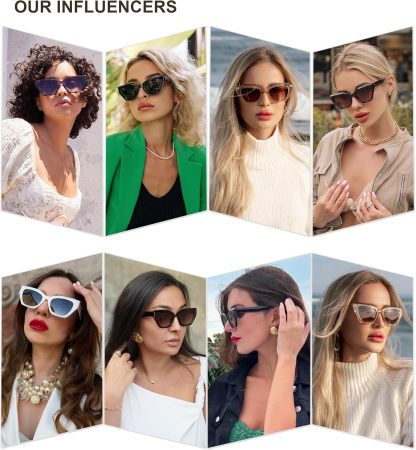 SOthtJOS Square Cat Eye Polarized Sunglasses for Women Retro Classic Vintage Trendy Cateye Shades Sunnies Gafas de sole SJ2235