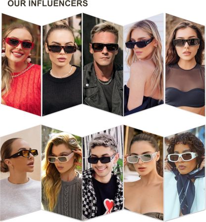 SOthtJOS Trendy Y2K Rectangle Polarized Sunglasses for Women Men Fashion Designer Rave Sunglasses SJ2228