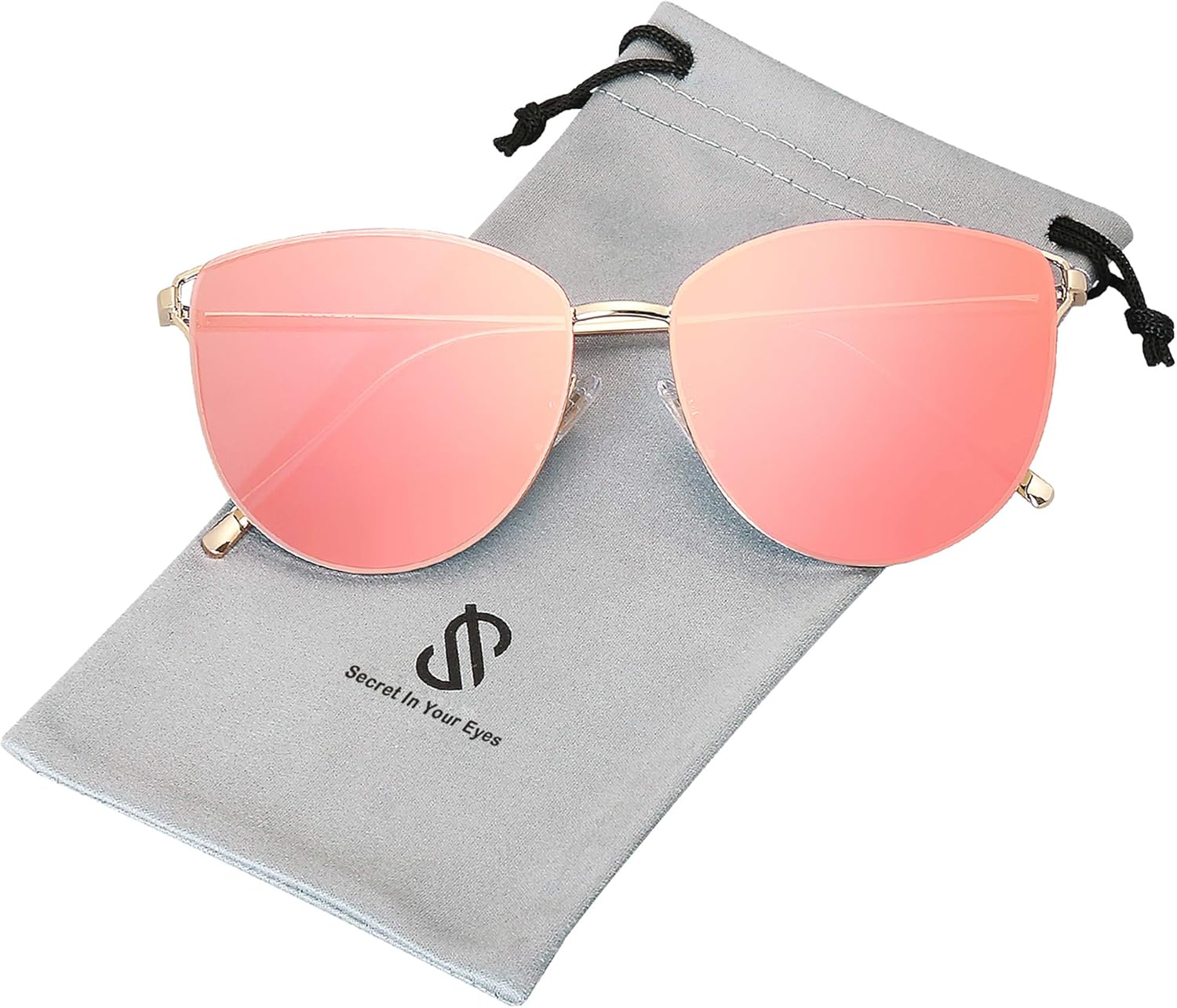 SOthtJOS Mirrored Flat Lens Fashion Sunglasses for Women SJ1085