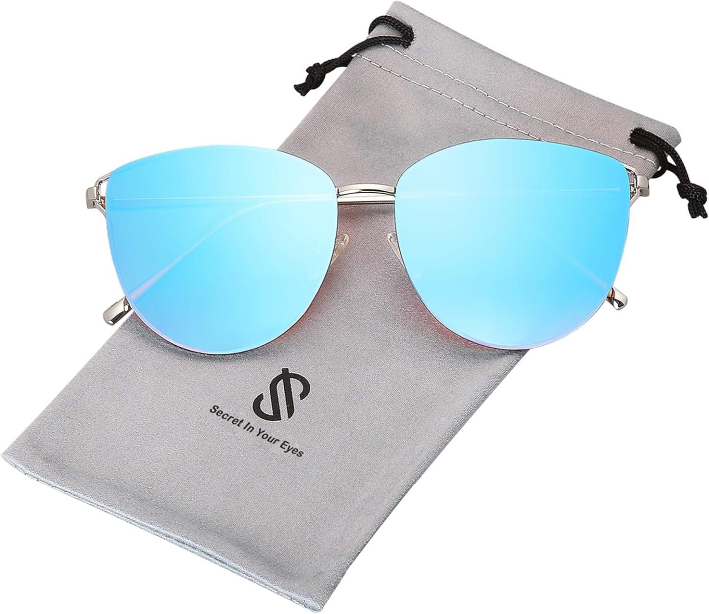 SOthtJOS Mirrored Flat Lens Fashion Sunglasses for Women SJ1085