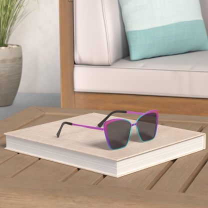 SOthtJOS Cateye Sunglasses for Women Fashion Mirrored Lens Metal Frame SJ1086